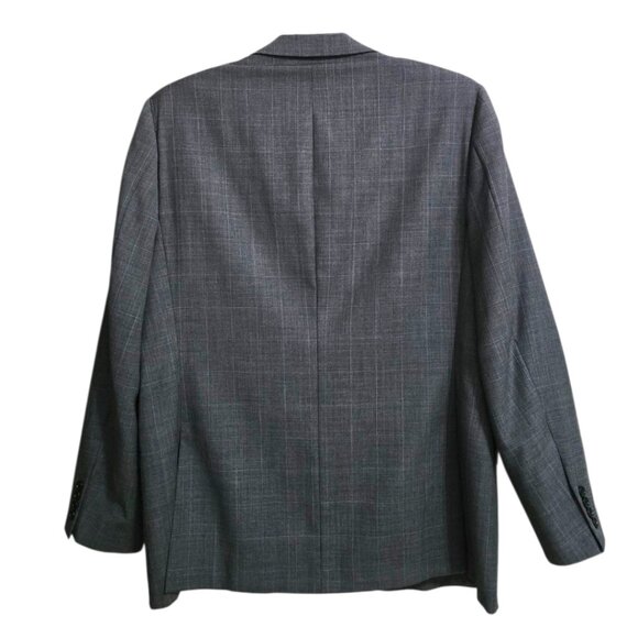 Hickey Freeman Vintage Milburn II Wool Windowpane Single Breasted Blazer Sz 46L - Picture 6 of 14